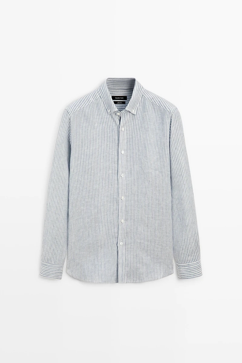 100% linen striped shirt