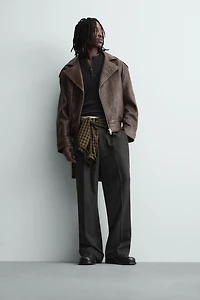 OVERSIZED LEATHER BIKER JACKET