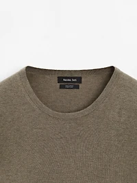 Long sleeve cotton knit sweater