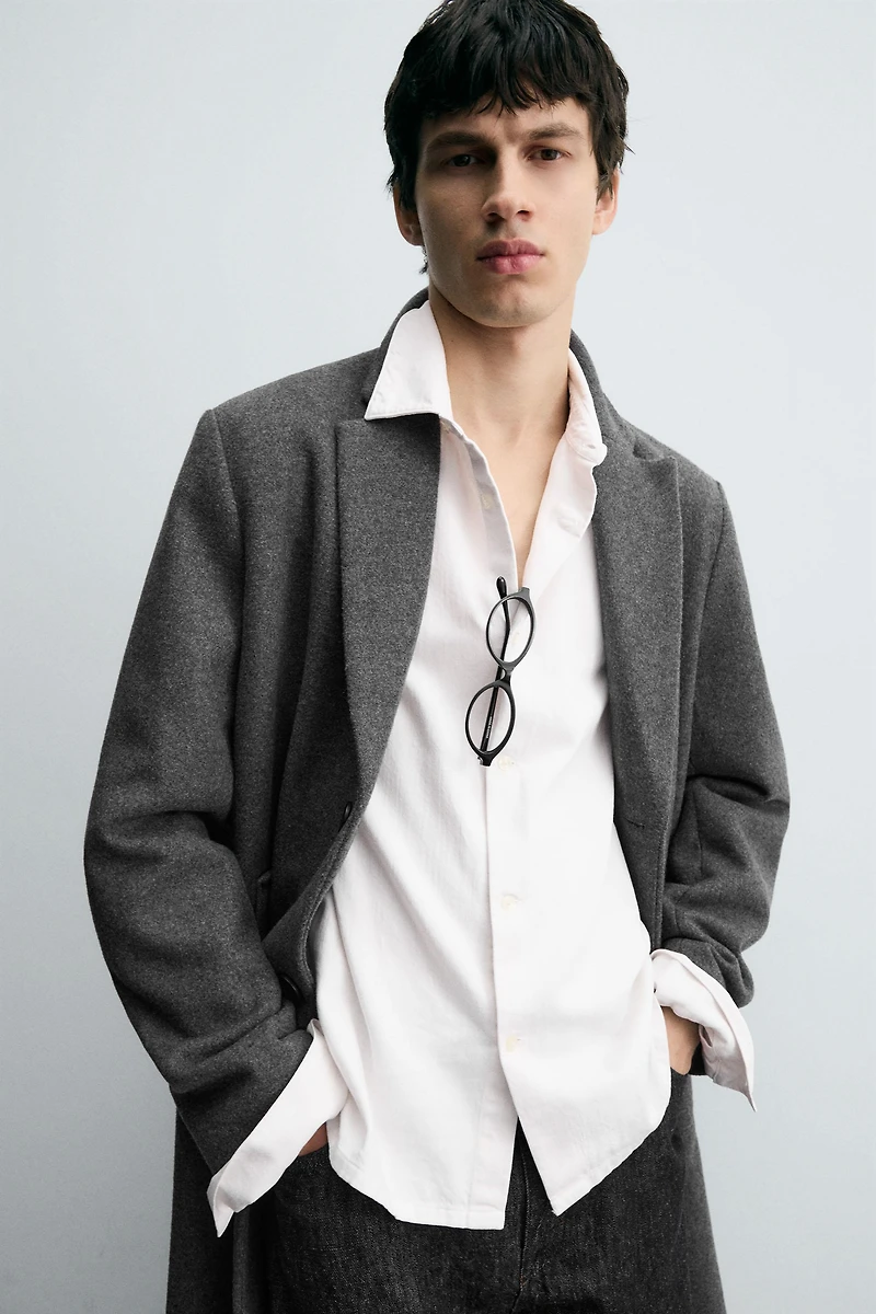 MANTEAU REGULAR FIT AVEC LAINE