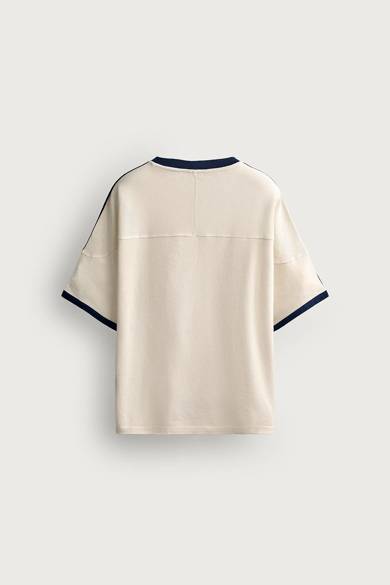 RELAXED FIT RETRO SOCCER PRINT T-SHIRT