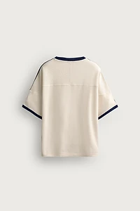 RELAXED FIT RETRO SOCCER PRINT T-SHIRT