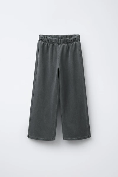 PANTALON WIDE LEG EFFET DÉLAVÉ