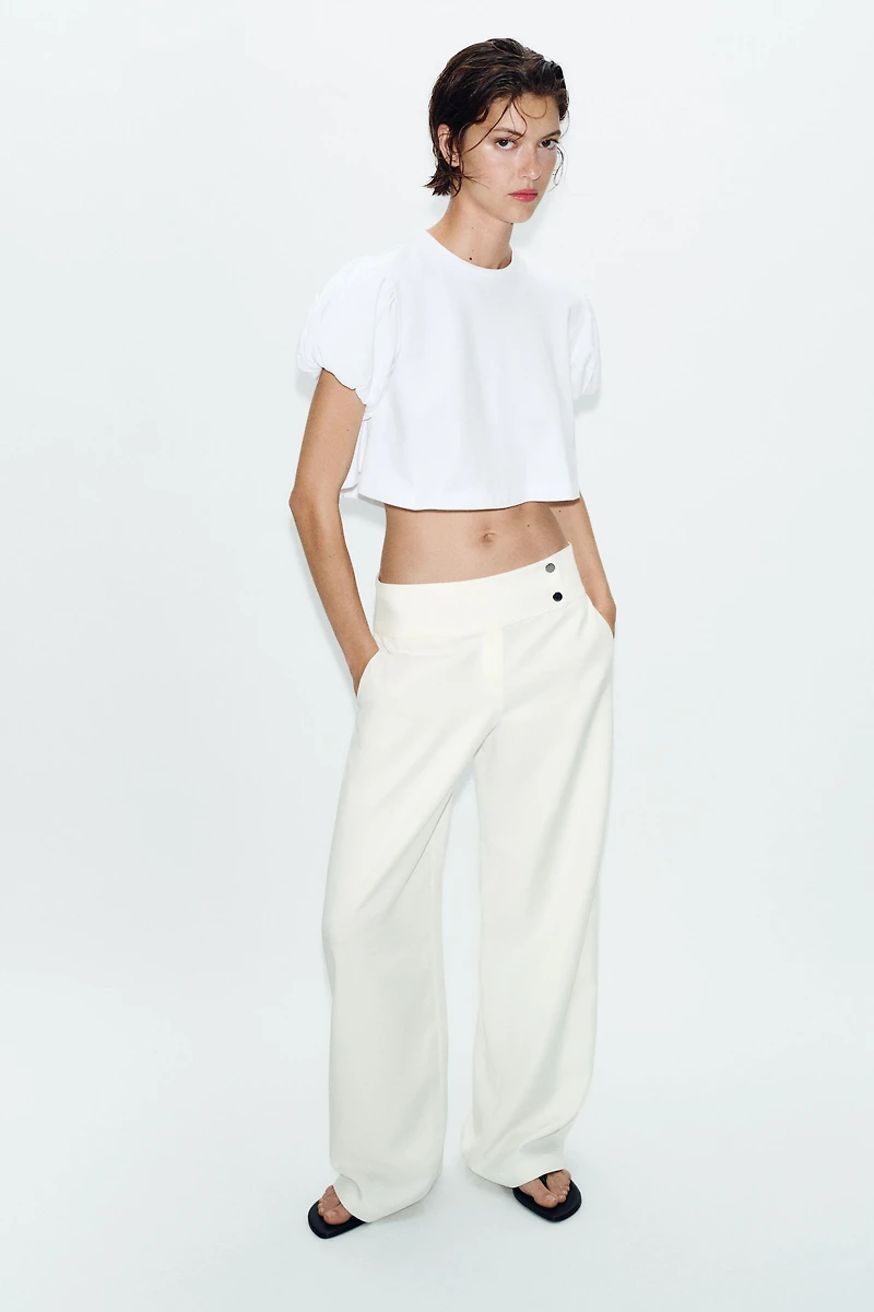 CROPPED VOLUMINOUS SLEEVE T-SHIRT