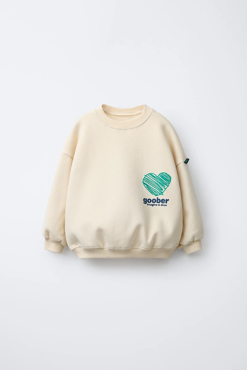 GOOBER ® HEART PRINT SWEATSHIRT