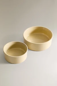 STONEWARE PET FOOD BOWL