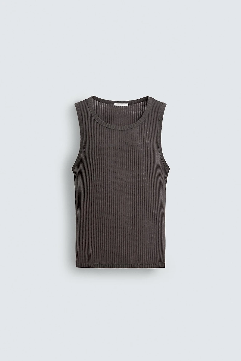SLIM FIT RIB TANK TOP