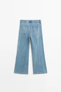 High-waist cropped flare jeans