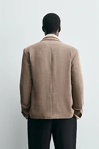 TEXTURED DOUBLE BREASTED BLAZER