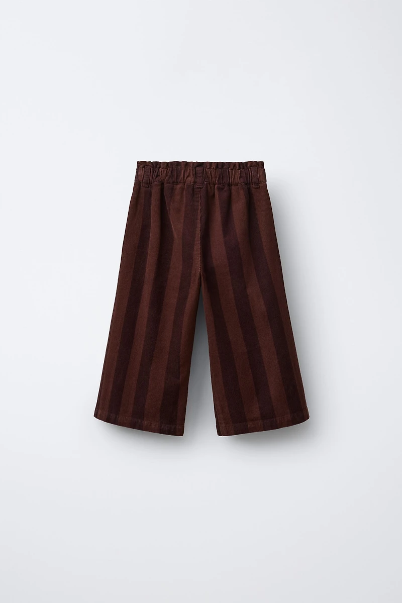 STRIPED FINE WALED CORDUROY PANTS