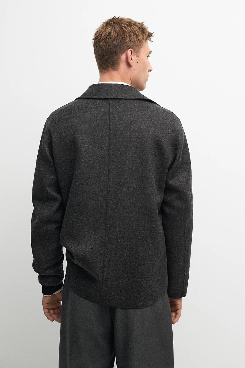 Wool blend overshirt with pocket detail