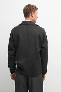 Wool blend overshirt with pocket detail