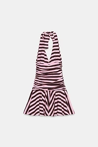 ROBE HALTER À RAYURES