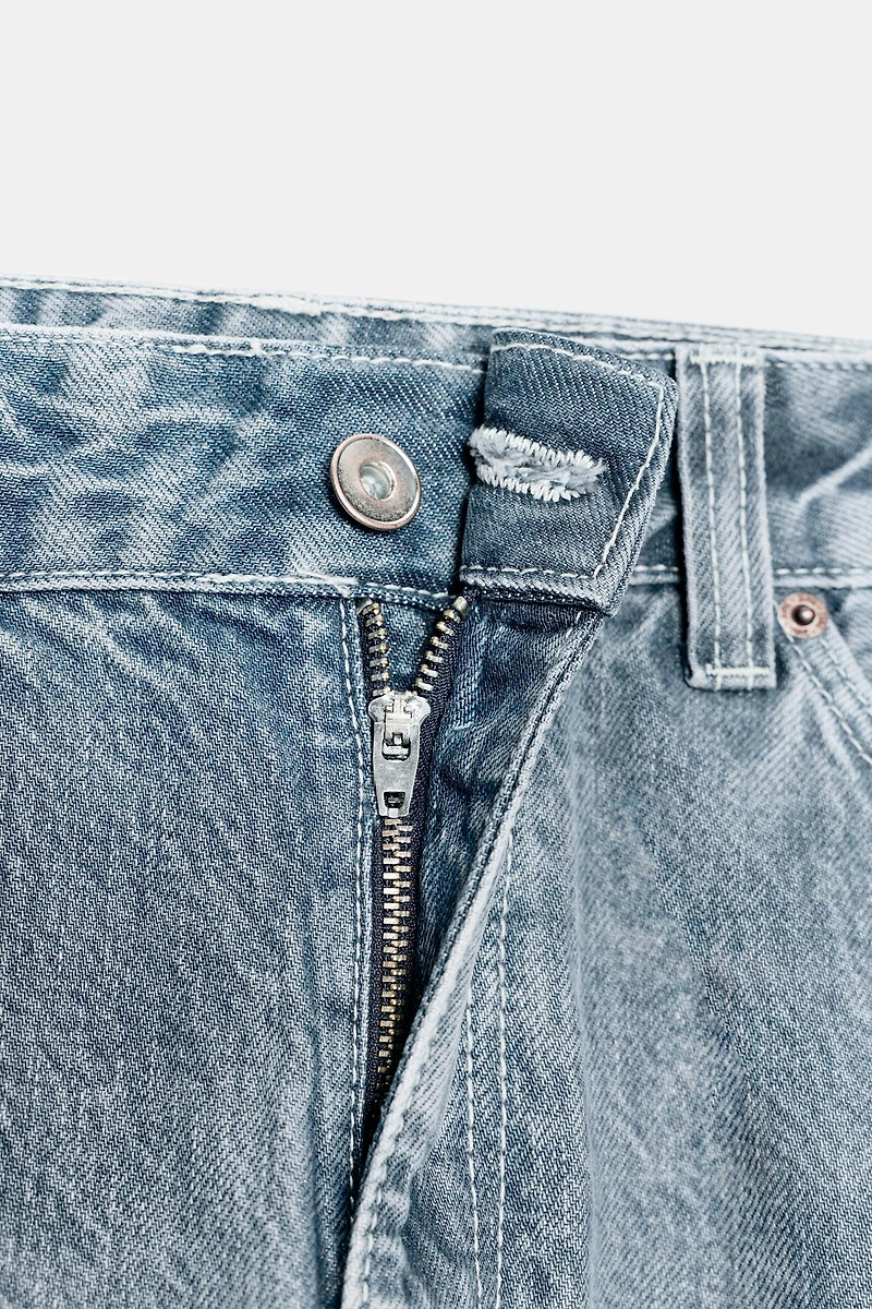 TRF LOW RISE CROPPED JEANS WITH DISPLACED SEAMS