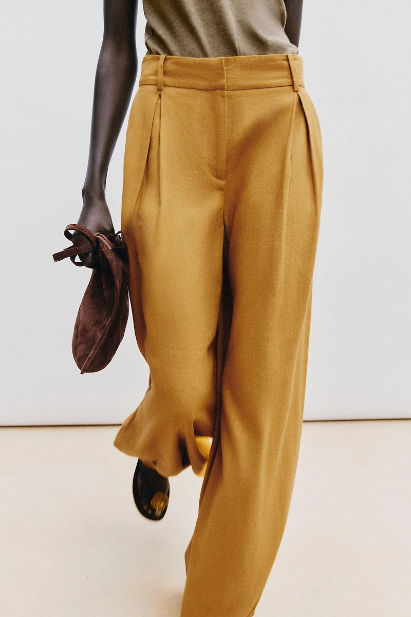 PANTALON LARGE AVEC LIN