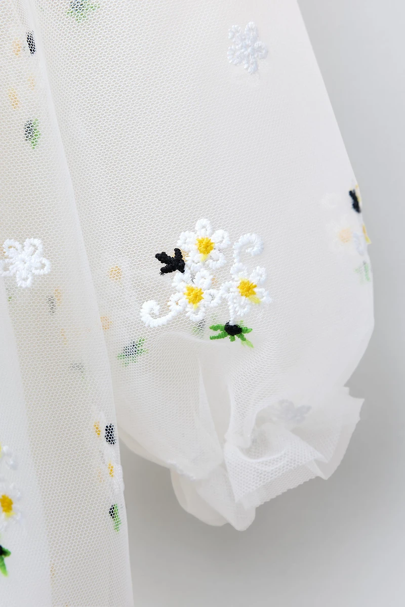 EMBROIDERED TULLE DRESS
