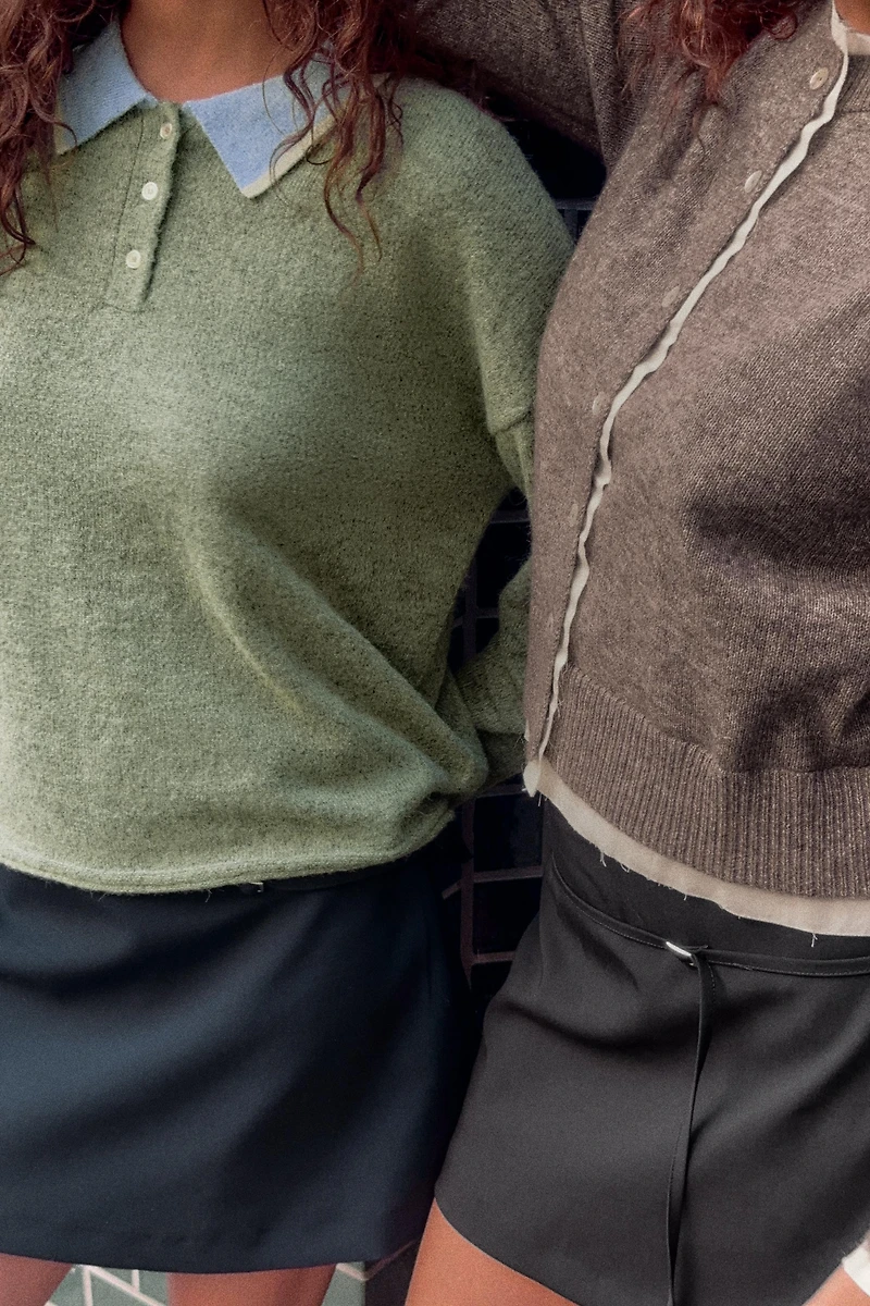 PULL POLO EN MAILLE BIMATIÈRE