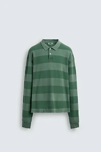 WASHED STRIPED PIQUÉ POLO SHIRT