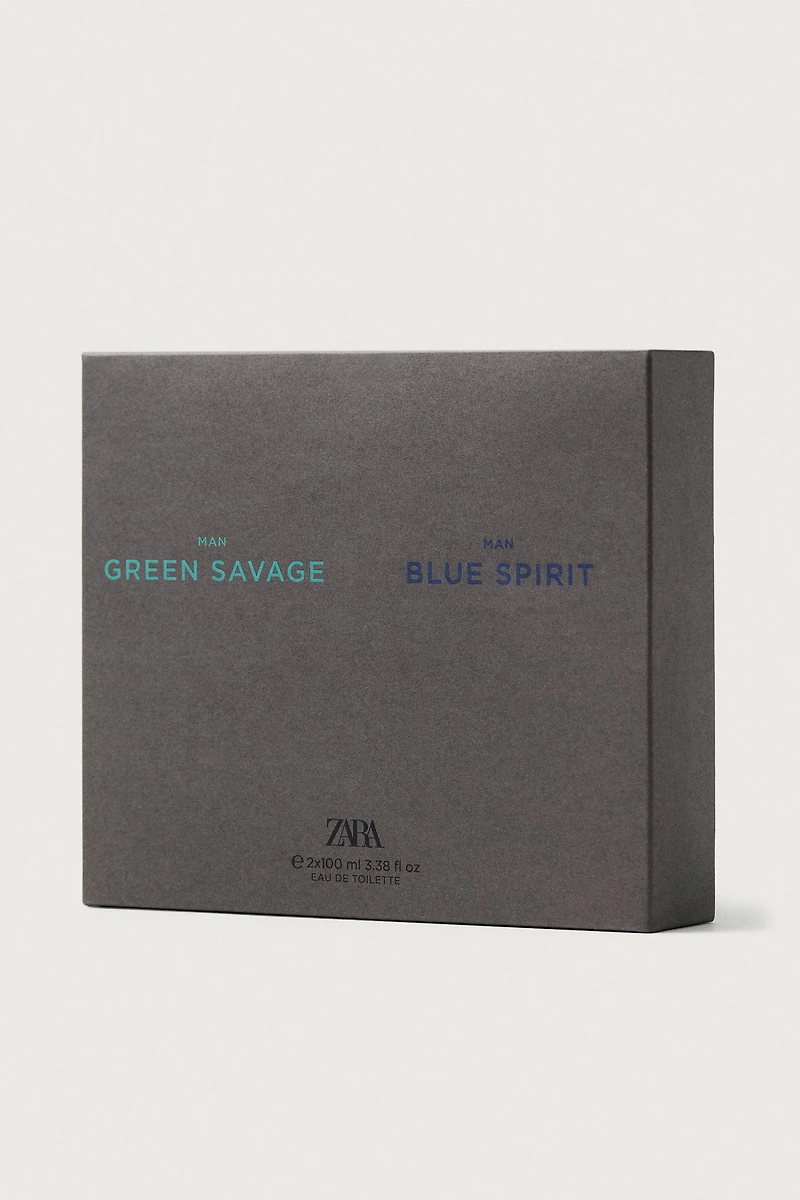 GREEN SAVAGE + BLUE SPIRIT EDT 2X100ML (3.4 FL.OZ)