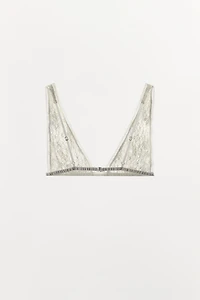 EMBOSSED LACE TRIANGLE BRA