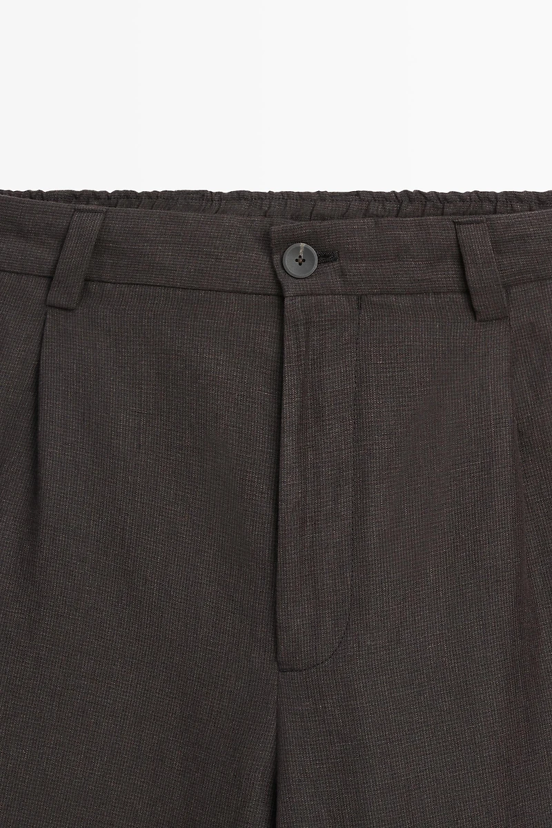 100% linen houndstooth pants