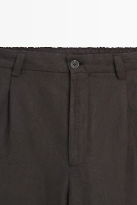 100% linen houndstooth pants
