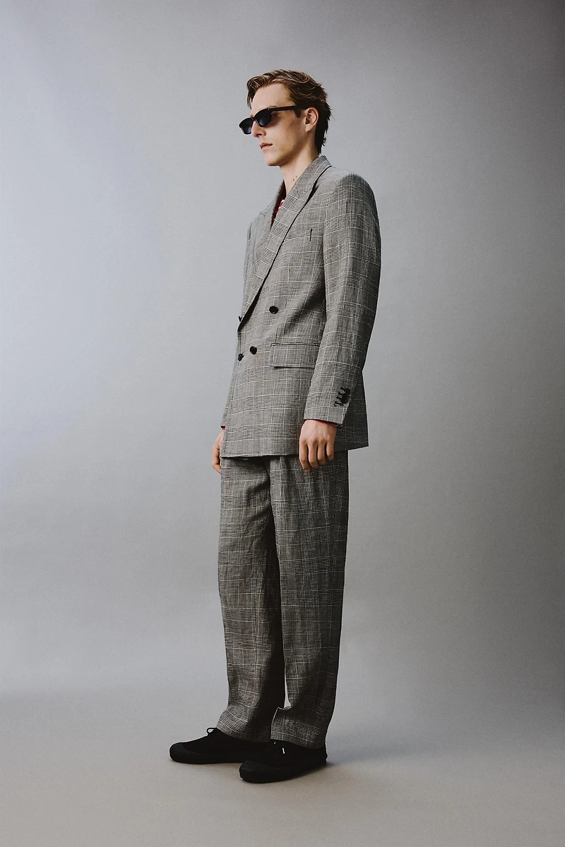 WOOL-LINEN CHECK SUIT PANTS AARON LEVINE X ZARA