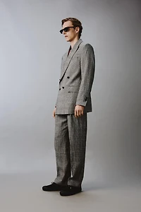 WOOL-LINEN CHECK SUIT PANTS AARON LEVINE X ZARA