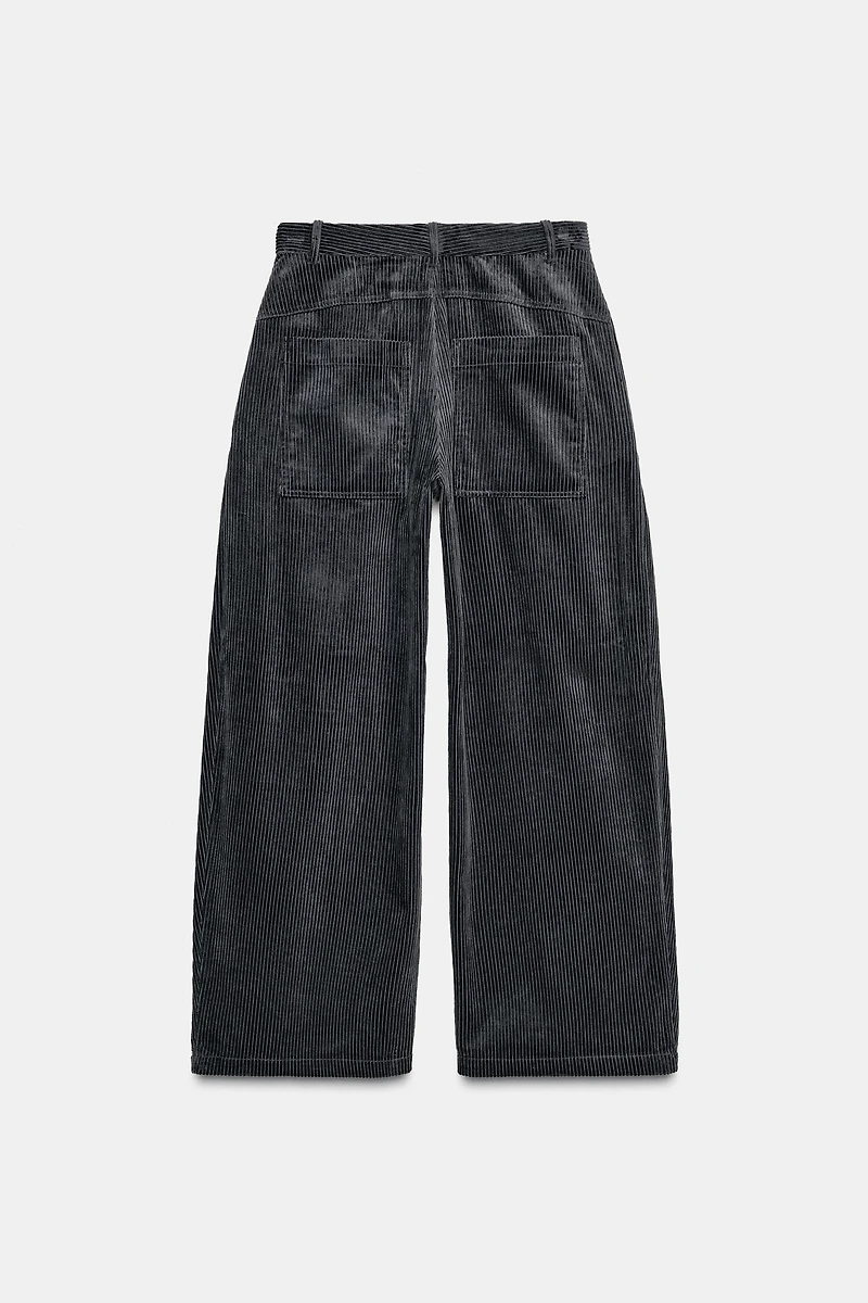 CORDUROY PLEATED PANTS ZW COLLECTION
