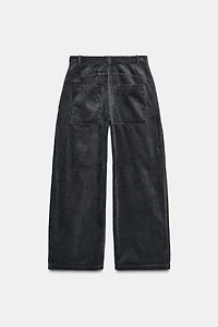 CORDUROY PLEATED PANTS ZW COLLECTION