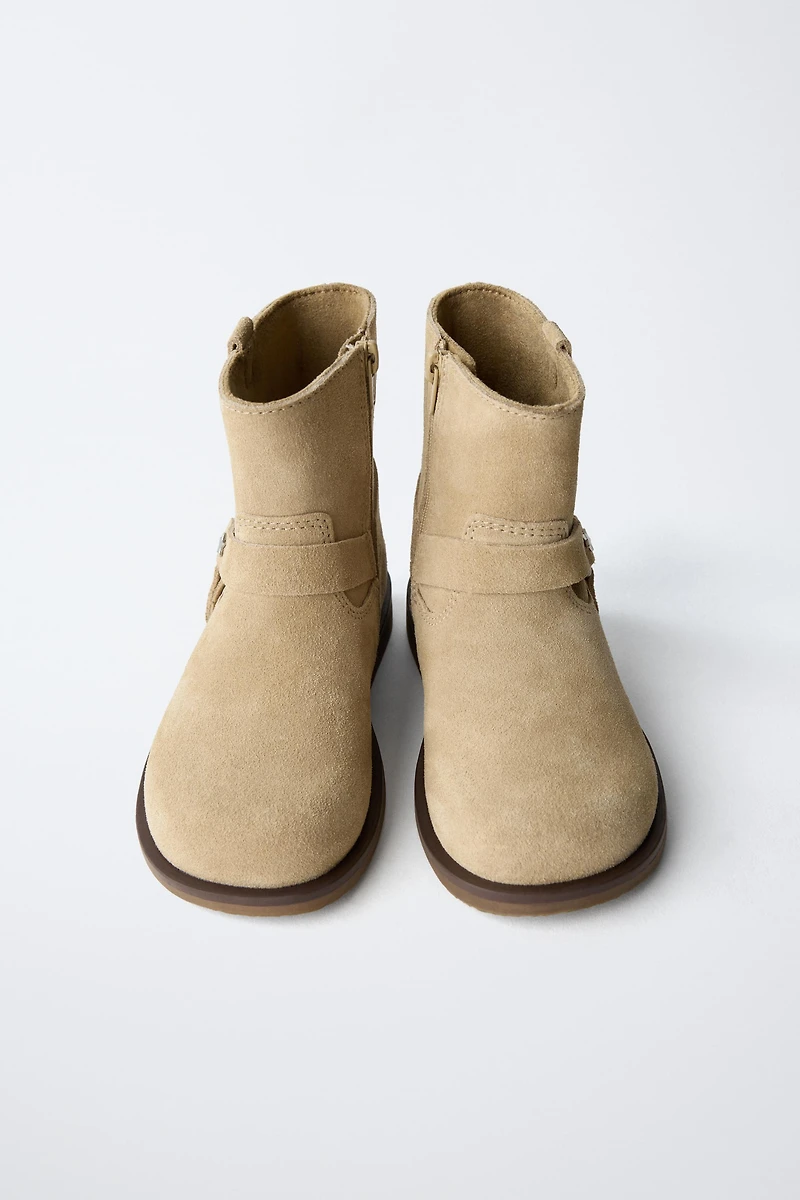 LEATHER BIKER BOOTS