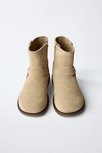 LEATHER BIKER BOOTS
