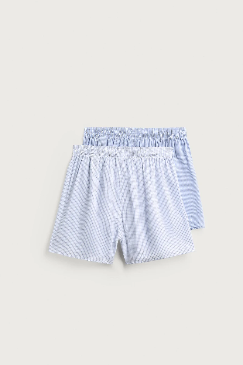 TWO-PACK OF COMBINATION POPLIN BOXERS
