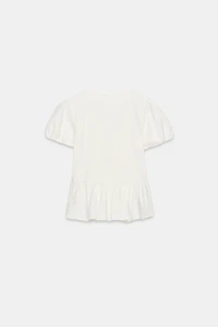 GOLD BUTTON PEPLUM TOP