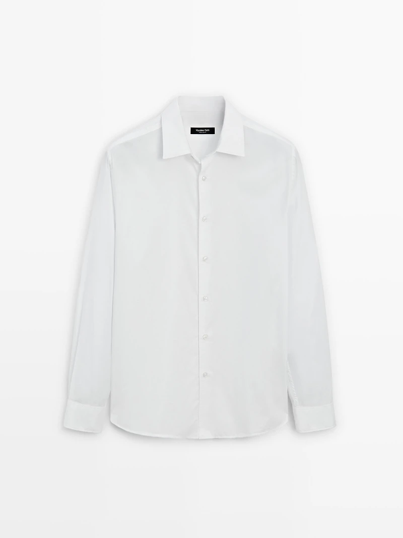 Chemise slim chinée en twill