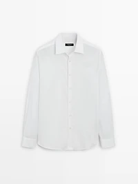 Chemise slim chinée en twill