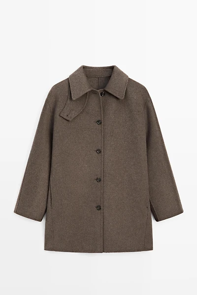 Manteau en mélange de laine chinée