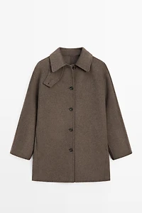 Manteau en mélange de laine chinée