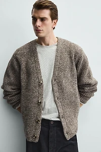 RIBBED TEXTURED CARDIGAN