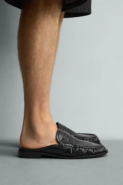 GATHERED OPEN-BACK LOAFERS