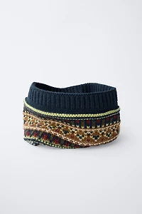 JACQUARD KNIT NECK WARMER