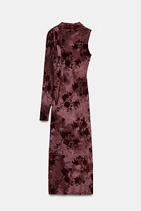 LONG SCARF PRINT DRESS