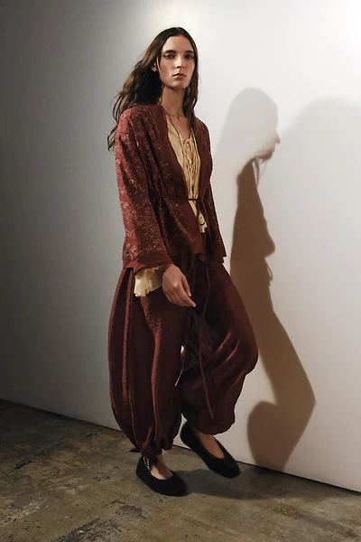 ZW COLLECTION LINEN EMBROIDERED KIMONO