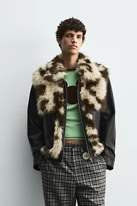 CONTRAST FAUX LEATHER JACKET HARRY LAMBERT FOR ZARA X DISNEY