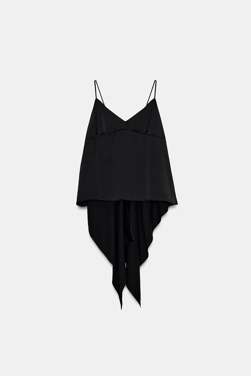 TOP STYLE LINGERIE SATINÉ ASYMÉTRIQUE