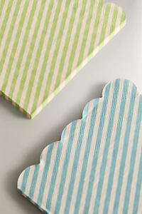 LOT SERVIETTES DE TABLE PAPIER RAYURES (LOT DE 30)