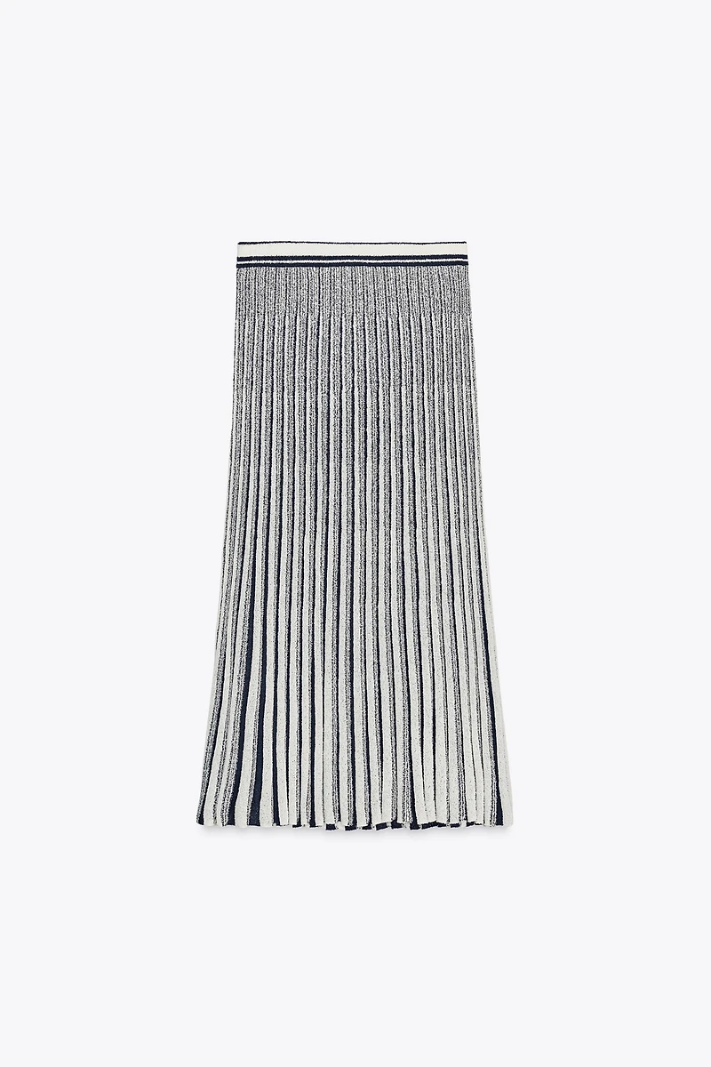 JUPE EN MAILLE COUPÉE RAYURES