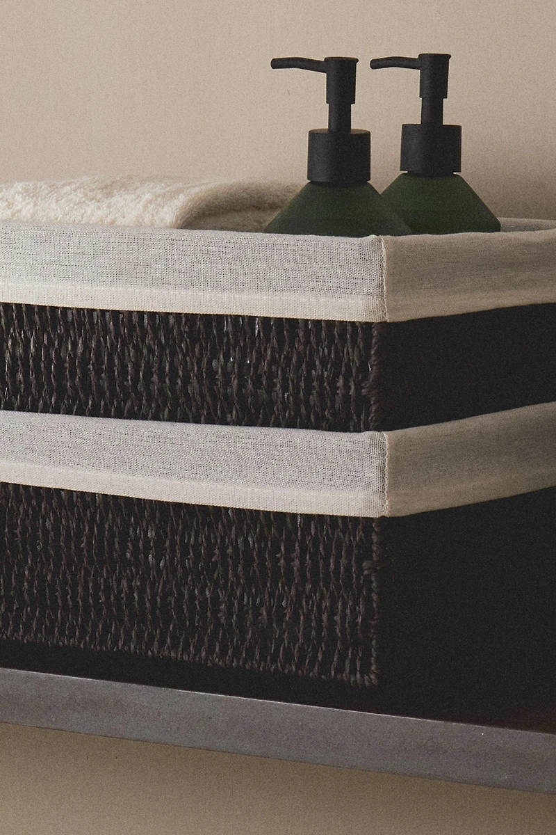 RECTANGULAR COTTON LINED BASKET