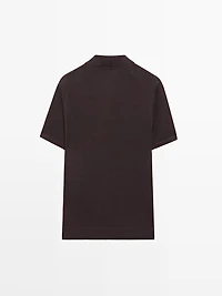 Linen V-neck polo sweater
