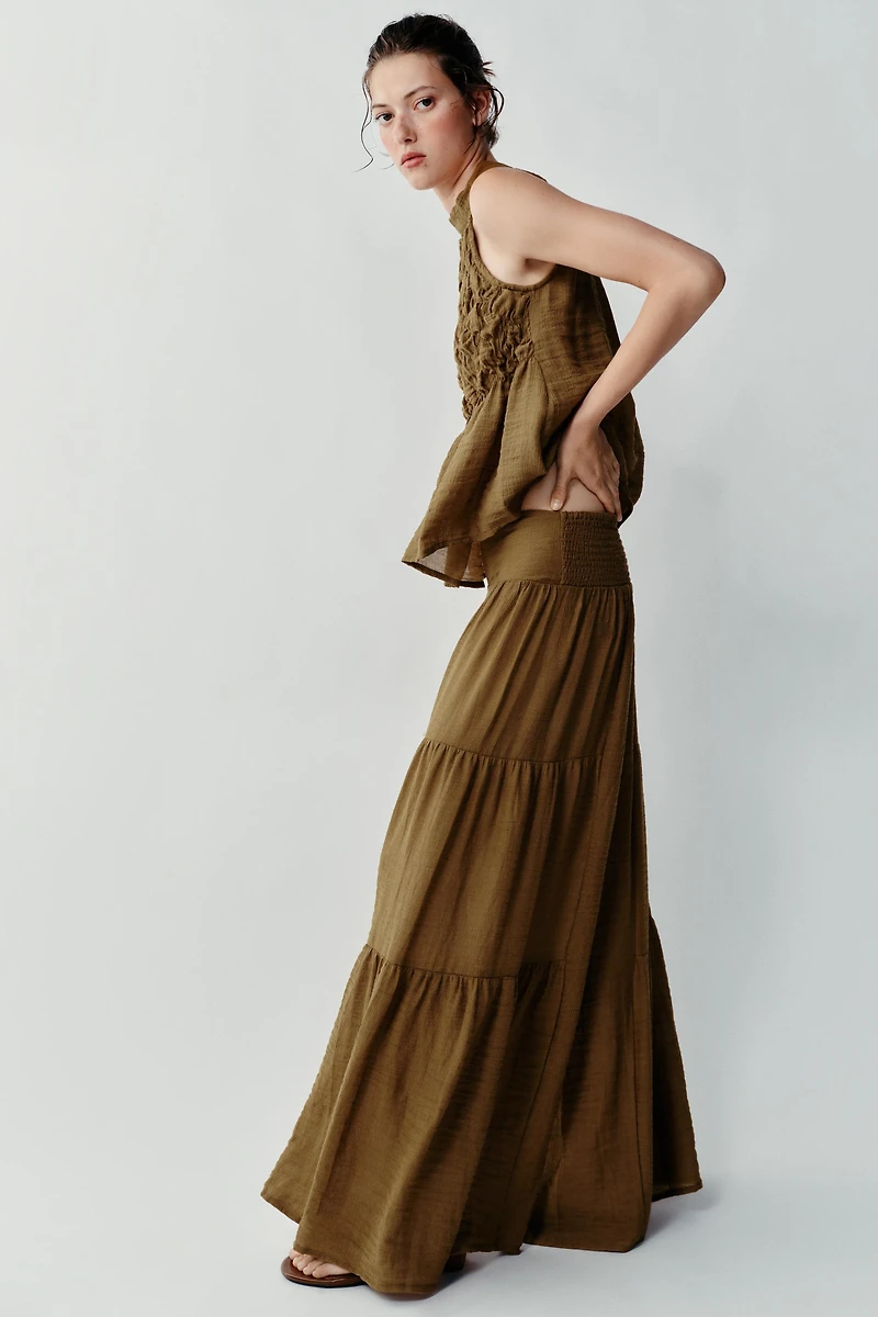 RUCHED HALTER TOP